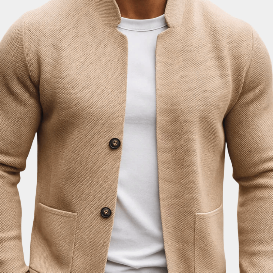 Button-Up Knit Cardigan for Men
