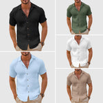 Short Sleeve Relaxed Collar Shirt for Men