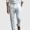 Linen Straight Leg Chino Trousers for Men