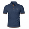 Ribbed Knit Polo Shirt with Contrast Trim for Men