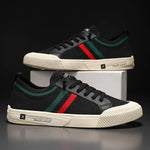 Lace-Up Striped Canvas Trainers for Men