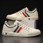 Lace-Up Striped Canvas Trainers for Men