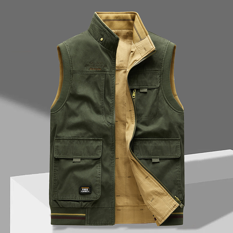 Cargo Vest with Zip-Up for Men