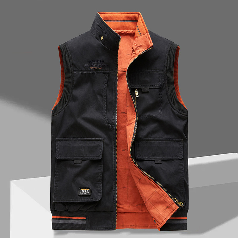 Cargo Vest with Zip-Up for Men