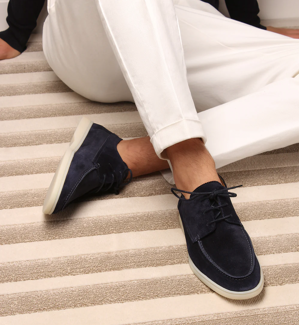 Lace-Up Suede Desert Boots for Men