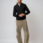 Half-Zip Crew Neck Jumper for Men