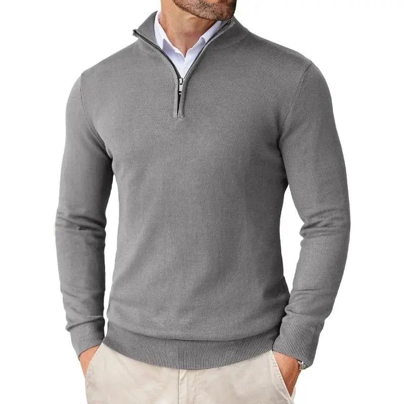 Half-Zip Crew Neck Jumper for Men