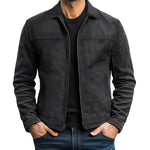 Suede Zip-Up Jacket for Men