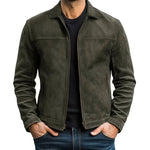 Suede Zip-Up Jacket for Men