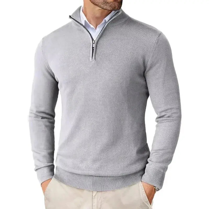 Slim Fit Quarter Zip Jumper for Men