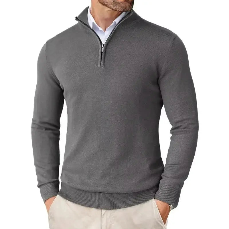 Slim Fit Quarter Zip Jumper for Men