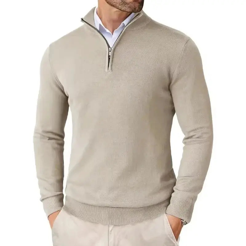 Slim Fit Quarter Zip Jumper for Men