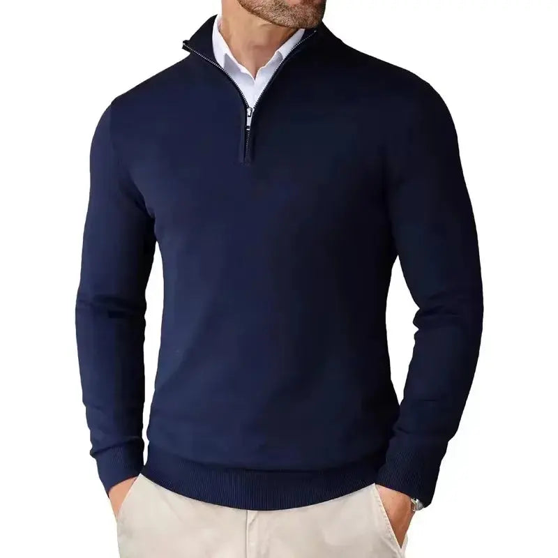 Slim Fit Quarter Zip Jumper for Men
