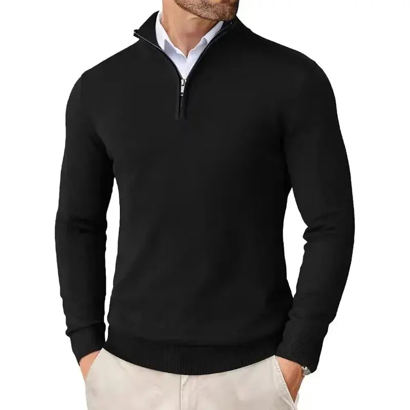 Slim Fit Quarter Zip Jumper for Men
