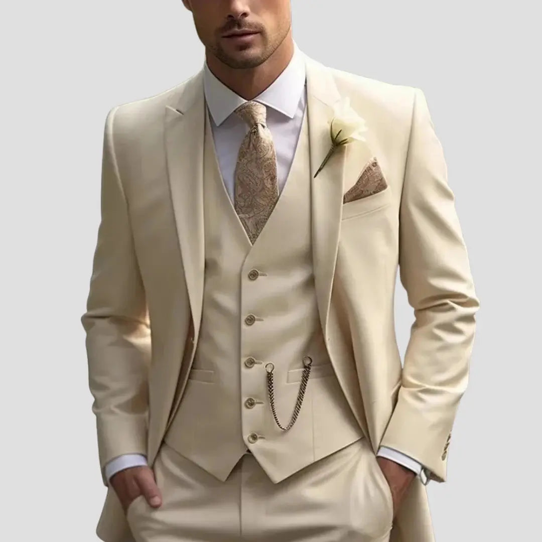 Slim Fit Three-Piece Suit Set for Men