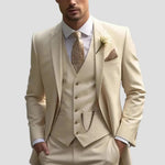 Slim Fit Three-Piece Suit Set for Men