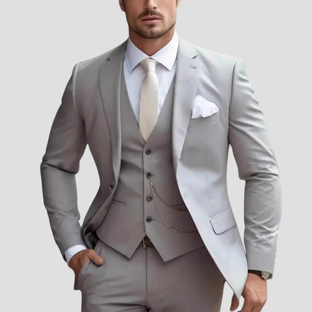 Slim Fit Three-Piece Suit Set for Men