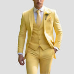 Slim Fit Three-Piece Suit for Men