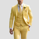 Slim Fit Three-Piece Suit Set for Men