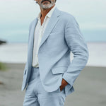 Linen Relaxed Fit Suit Set for Men