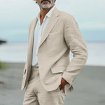 Linen Relaxed Fit Suit Set for Men