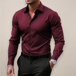 Long Sleeve Notched Collar Shirt for Men