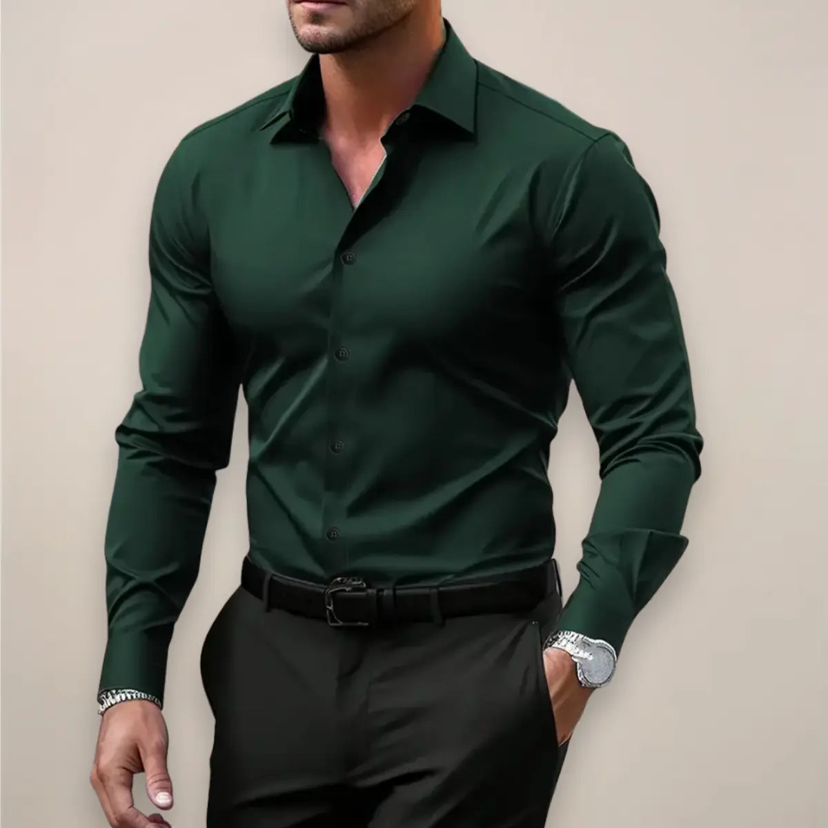 Button-Down Long Sleeve Oxford Shirt for Men