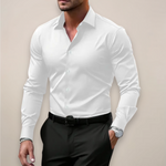 Long Sleeve Notched Collar Shirt for Men