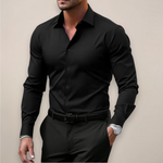 Long Sleeve Notched Collar Shirt for Men