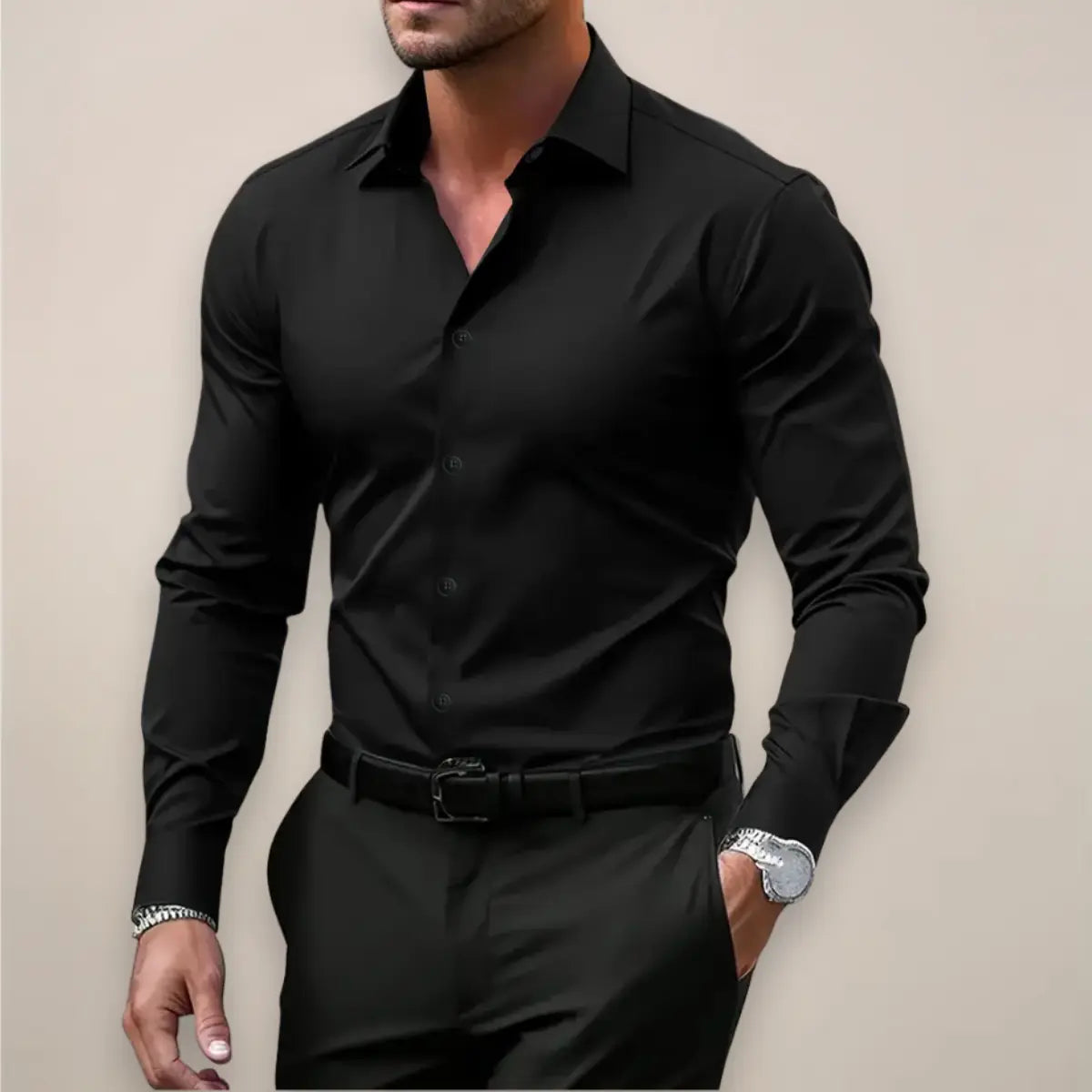 Button-Down Long Sleeve Oxford Shirt for Men