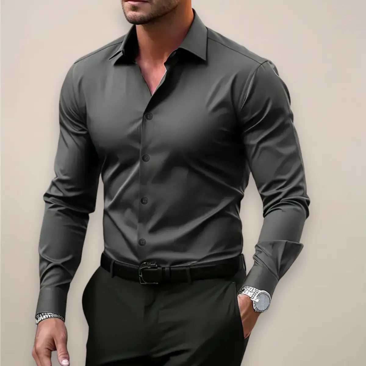 Button-Down Long Sleeve Oxford Shirt for Men