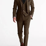 Tweed Three-Piece Tailored Suit for Men
