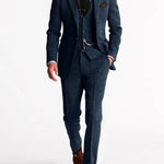 Tweed Three-Piece Tailored Suit for Men