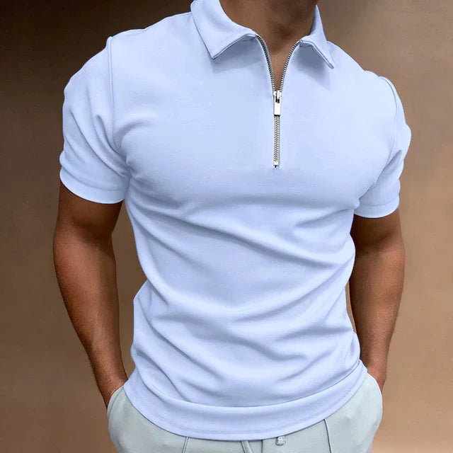 Short Sleeve Zip Polo Shirt for Men