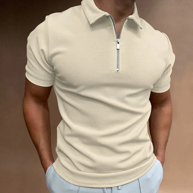Short Sleeve Zip Polo Shirt for Men