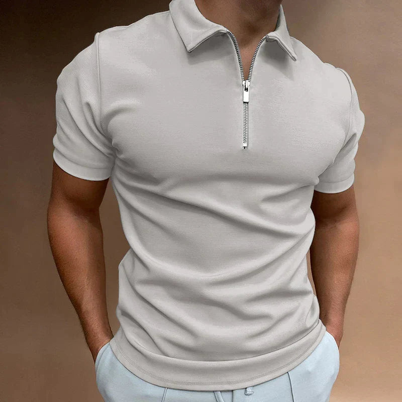Short Sleeve Zip Polo Shirt for Men