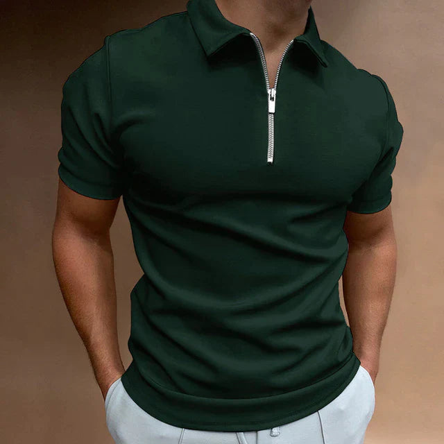 Short Sleeve Zip Polo Shirt for Men