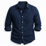 Linen Long Sleeve Collared Shirt for Men