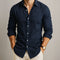 Linen Long Sleeve Collared Shirt for Men