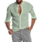 Linen Henley Shirt with Long Sleeves for Men
