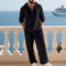 Linen Hoodie Set with Relaxed Fit for Men