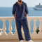 Linen Hoodie Set with Relaxed Fit for Men