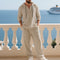 Linen Hoodie Set with Relaxed Fit for Men