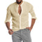 Linen Henley Shirt with Long Sleeves for Men