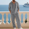 Linen Hoodie Set with Relaxed Fit for Men