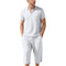 Linen Polo Shirt and Cropped Linen Shorts Set for Men