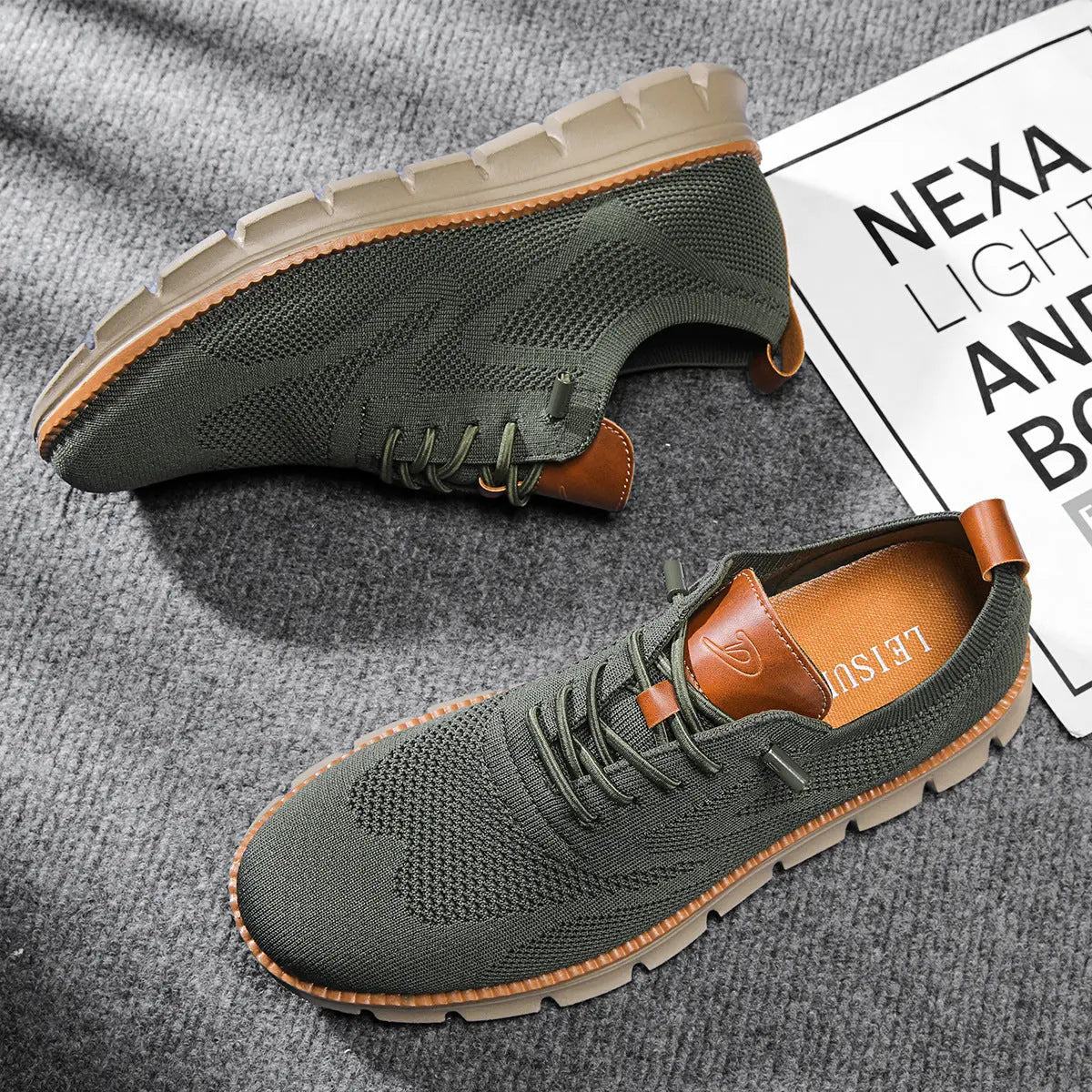 Knit Lace-Up Sneakers for Men