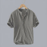 Short Sleeve Stand Collar Shirt for Men