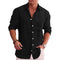 Linen Long Sleeve Collared Shirt for Men