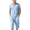 Linen Polo Shirt and Cropped Linen Shorts Set for Men